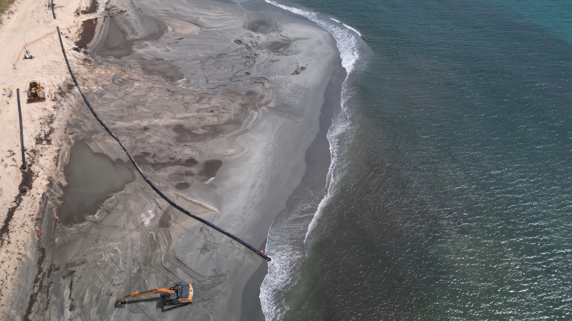 Beach nourishment sand placement