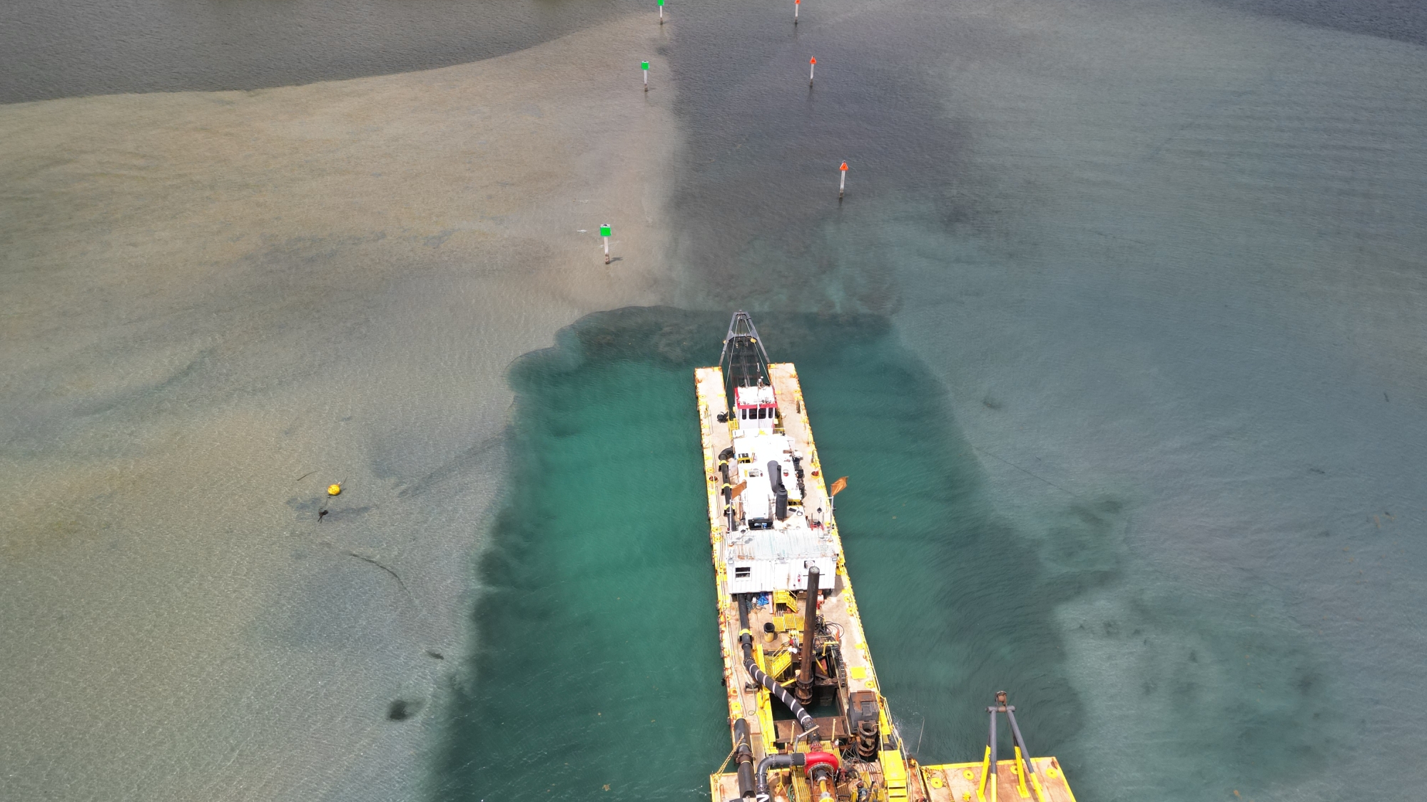 Sand trap dredging close-up